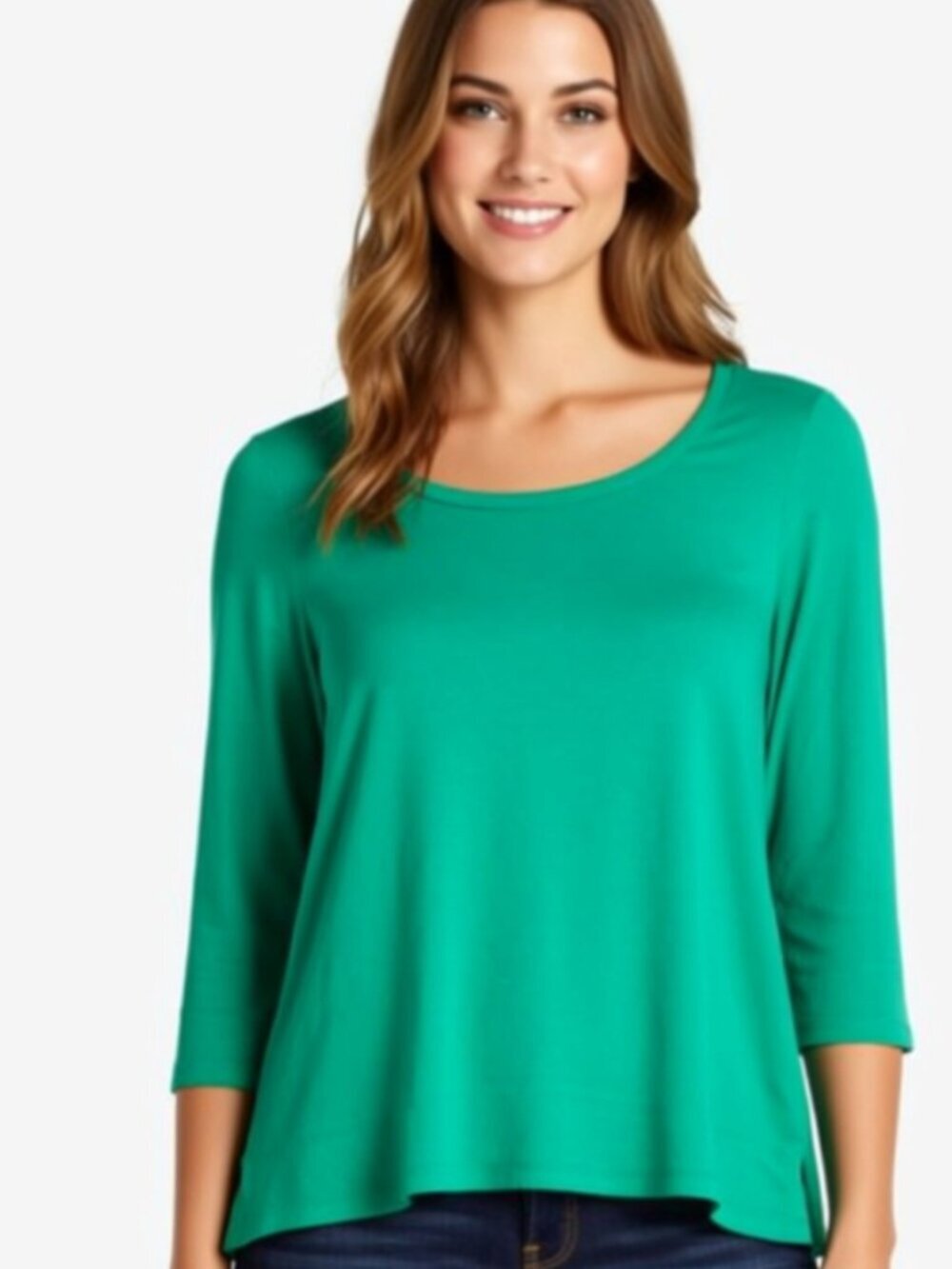 Chico's women's 3/4 sleeve, kelly green, size 1 - Medium (8/10) (E15)